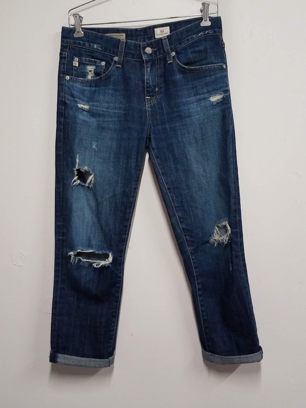 AG Jeans Blue Womens 26R Ex-Boyfriend Slouchy Slim Distressed UNI1575-10Y-PHW